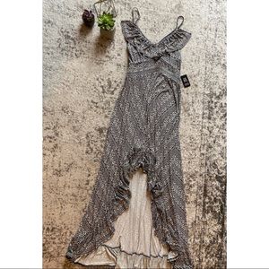 NWT Express High-Low Ruffle Maxi Dress